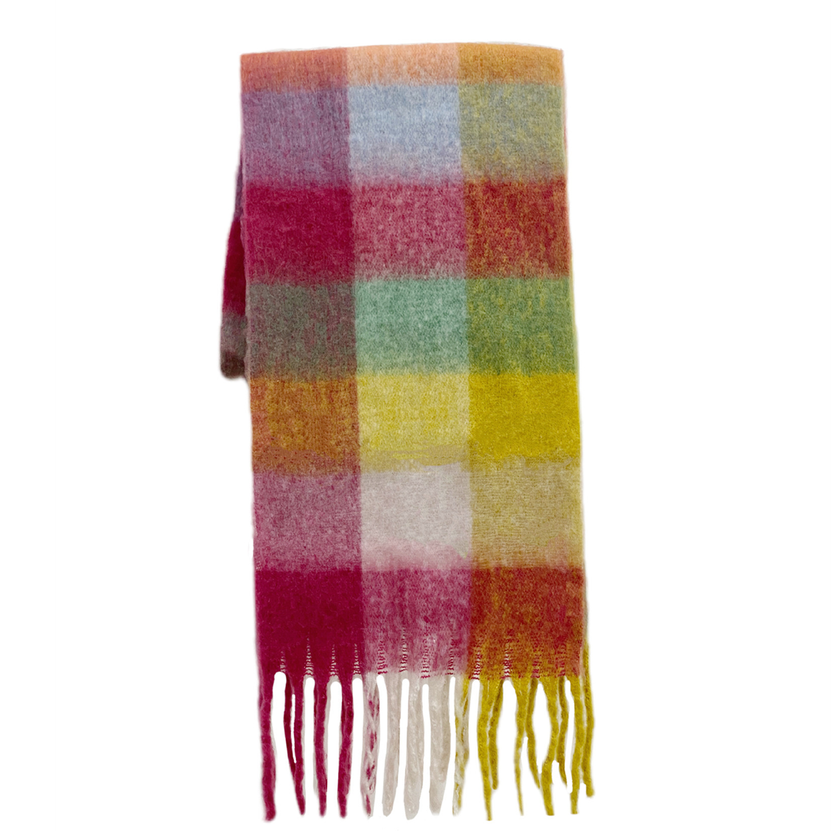 WACOON Schal bunt, lang Imitation Cashmere Tassel Rainbow Scarf