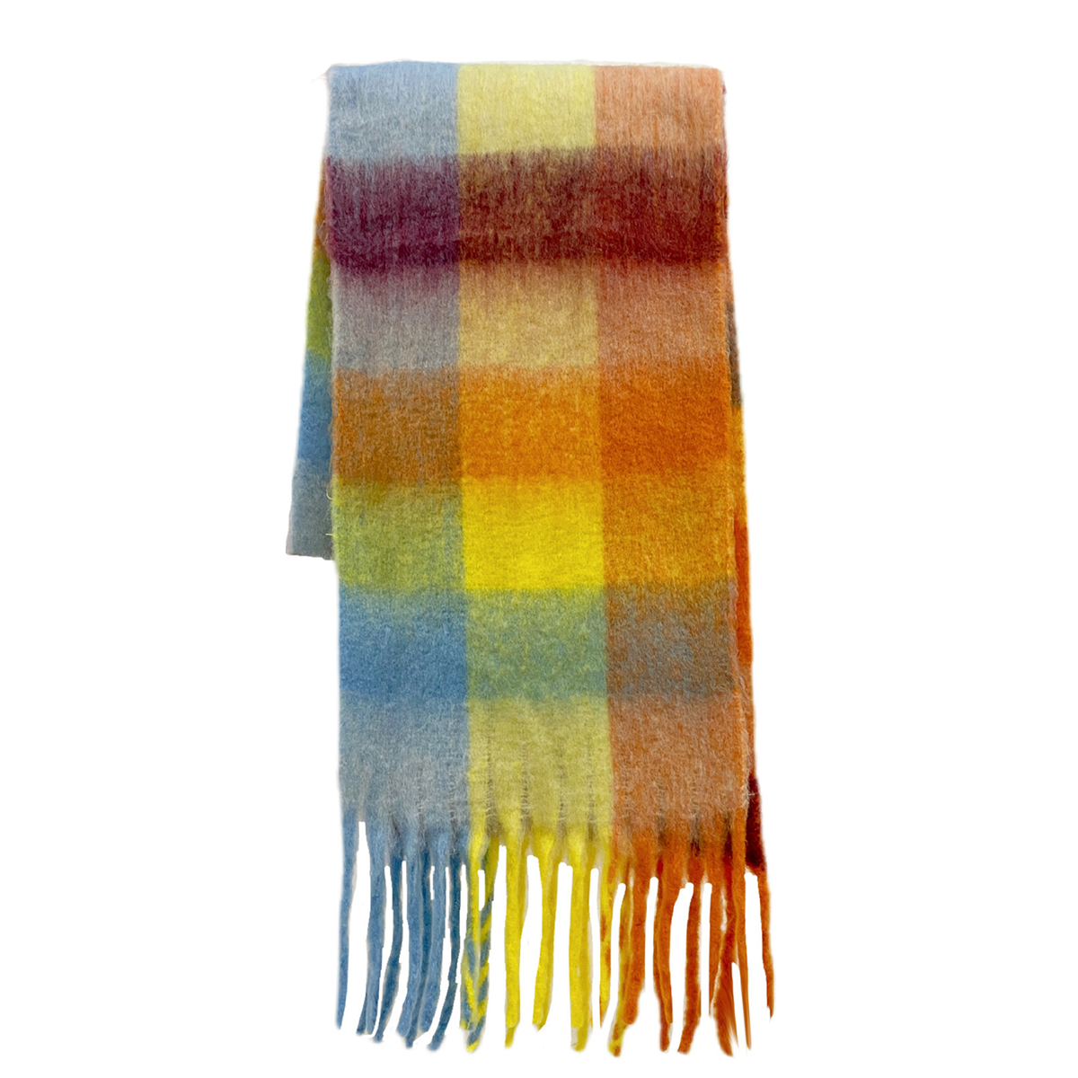 WACOON Schal bunt, lang Imitation Cashmere Tassel Rainbow Scarf