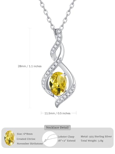 ELB See Leva Jewkis 925 Sterling Silber Edelstein Geburtsstein Halskette Infinity Anhänger Schmuck Geburtstag Schmuck für Frauen Mädchen Mutter, 40+5 CM