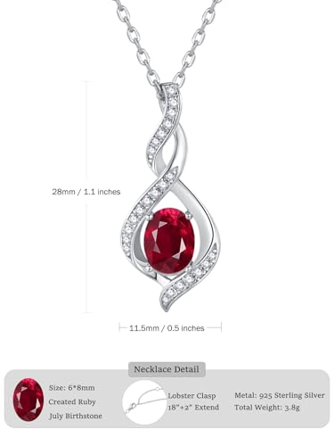 ELB See Leva Jewkis 925 Sterling Silber Edelstein Geburtsstein Halskette Infinity Anhänger Schmuck Geburtstag Schmuck für Frauen Mädchen Mutter, 40+5 CM