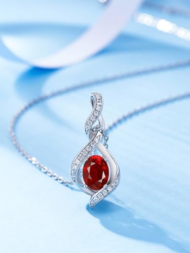 ELB See Leva Jewkis 925 Sterling Silber Edelstein Geburtsstein Halskette Infinity Anhänger Schmuck Geburtstag Schmuck für Frauen Mädchen Mutter, 40+5 CM