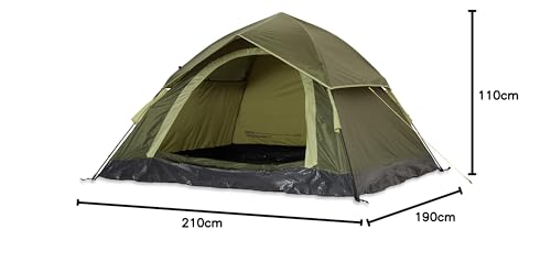 Lumaland Camping Zelt | Leichtes Pop Up Wurfzelt | 2-3 Personen Kuppelzelt | Trekking & Festival Igluzelt | Sekundenzelt Wasserdicht 210x190x110cm | Wind- & Sonnenschutz | Mit 1 & 2 Eingängen