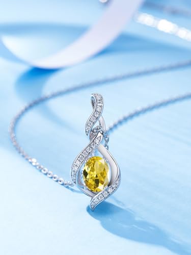 ELB See Leva Jewkis 925 Sterling Silber Edelstein Geburtsstein Halskette Infinity Anhänger Schmuck Geburtstag Schmuck für Frauen Mädchen Mutter, 40+5 CM