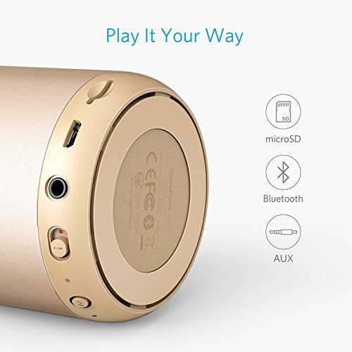 ELB Musikbox Anker Soundcore mini Bluetooth Lautsprecher mit 15 Stunden Spielzeit, Fantastischer Sound, 20 Meter Bluetooth Reichweite, FM Radio und intensiver Bass(Schwarz)