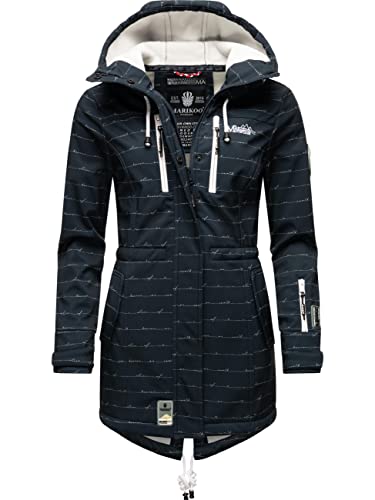 MARIKOO Damen Übergangsjacke Softshellmantel wasserdicht atmungsaktiv mit Kapuze Zimtzicke XS-3XL