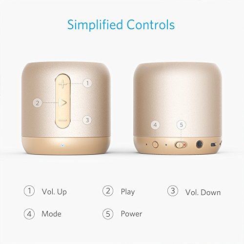 ELB Musikbox Anker Soundcore mini Bluetooth Lautsprecher mit 15 Stunden Spielzeit, Fantastischer Sound, 20 Meter Bluetooth Reichweite, FM Radio und intensiver Bass(Schwarz)