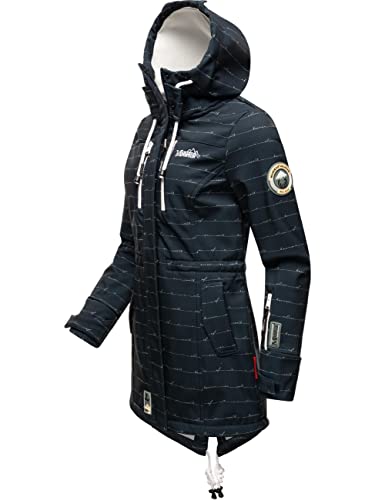 MARIKOO Damen Übergangsjacke Softshellmantel wasserdicht atmungsaktiv mit Kapuze Zimtzicke XS-3XL