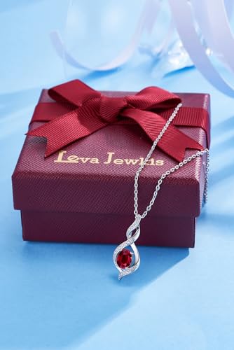 ELB See Leva Jewkis 925 Sterling Silber Edelstein Geburtsstein Halskette Infinity Anhänger Schmuck Geburtstag Schmuck für Frauen Mädchen Mutter, 40+5 CM