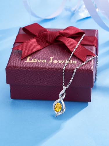 ELB See Leva Jewkis 925 Sterling Silber Edelstein Geburtsstein Halskette Infinity Anhänger Schmuck Geburtstag Schmuck für Frauen Mädchen Mutter, 40+5 CM