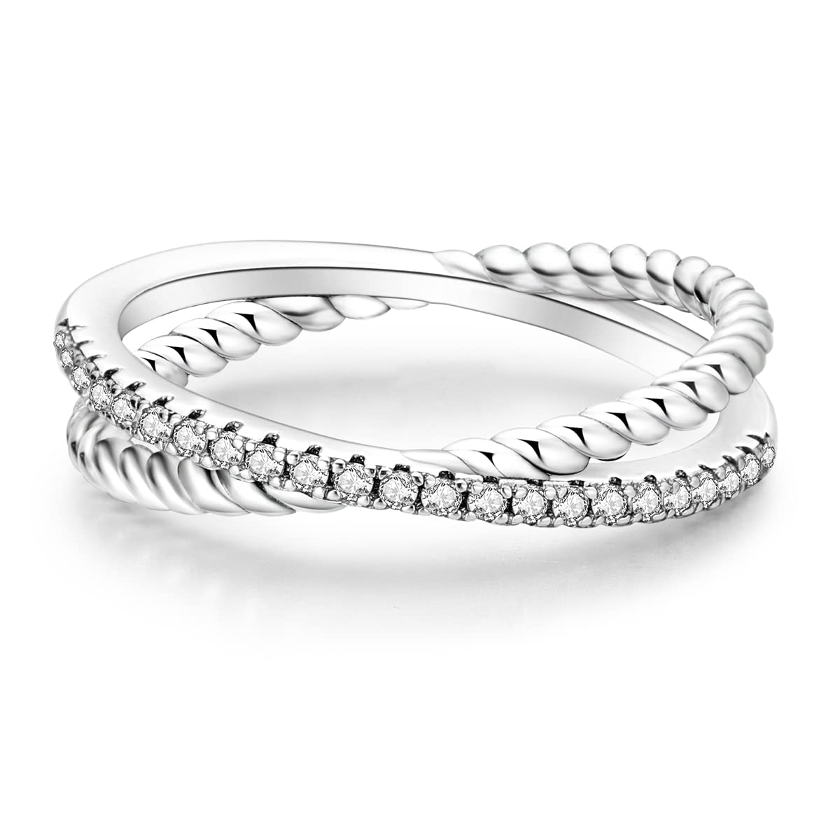 NARMO 925 Sterling Silber Frauen Ringe Mond Stern Ring Evil Eye Ring Bunte Cubic Zirkonia Ring Stapelbare Vintage Ringe Statement Ringe für Frauen Größe 52-60mm