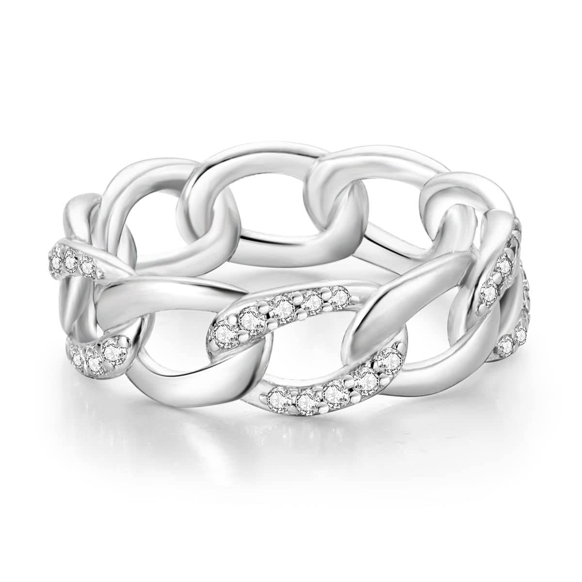 NARMO 925 Sterling Silber Frauen Ringe Mond Stern Ring Evil Eye Ring Bunte Cubic Zirkonia Ring Stapelbare Vintage Ringe Statement Ringe für Frauen Größe 52-60mm