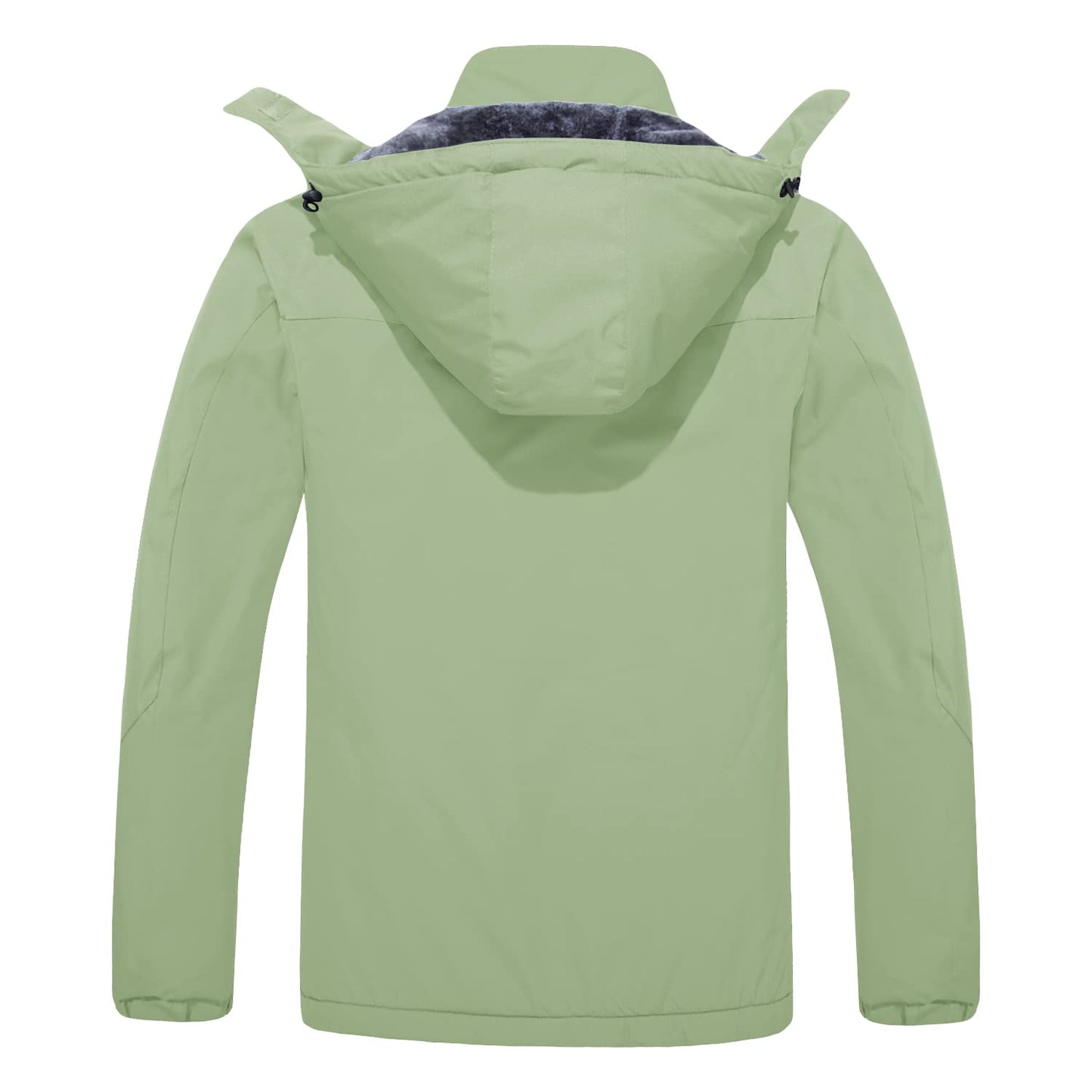 KEFITEVD Herren Skijacke Atmungsaktiv Warm Gefüttert Winterjacke mit Abnehmbarer Kapuze Snowboardjacke Wasserdicht Outdoorjacke