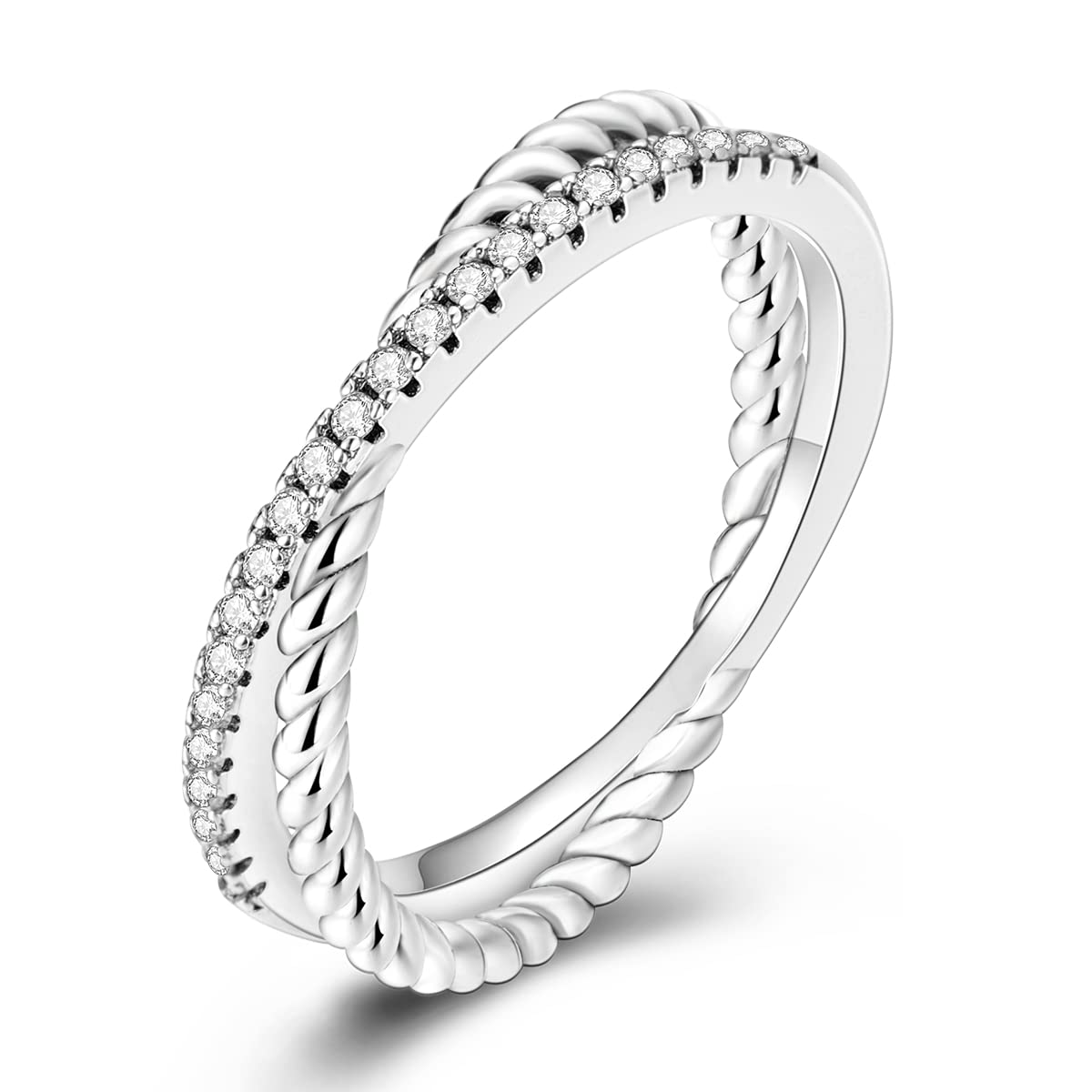 NARMO 925 Sterling Silber Frauen Ringe Mond Stern Ring Evil Eye Ring Bunte Cubic Zirkonia Ring Stapelbare Vintage Ringe Statement Ringe für Frauen Größe 52-60mm