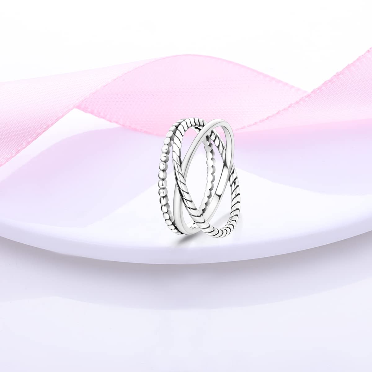NARMO 925 Sterling Silber Frauen Ringe Mond Stern Ring Evil Eye Ring Bunte Cubic Zirkonia Ring Stapelbare Vintage Ringe Statement Ringe für Frauen Größe 52-60mm