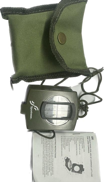 Sportneer Militär Marschkompass, Professioneller Taschenkompass Peilkompass Kompass Compass mit Tragschlaufe für Jagd Wandern und Aktivitäten Camping im Freien, Wasserfest und Stoßfest