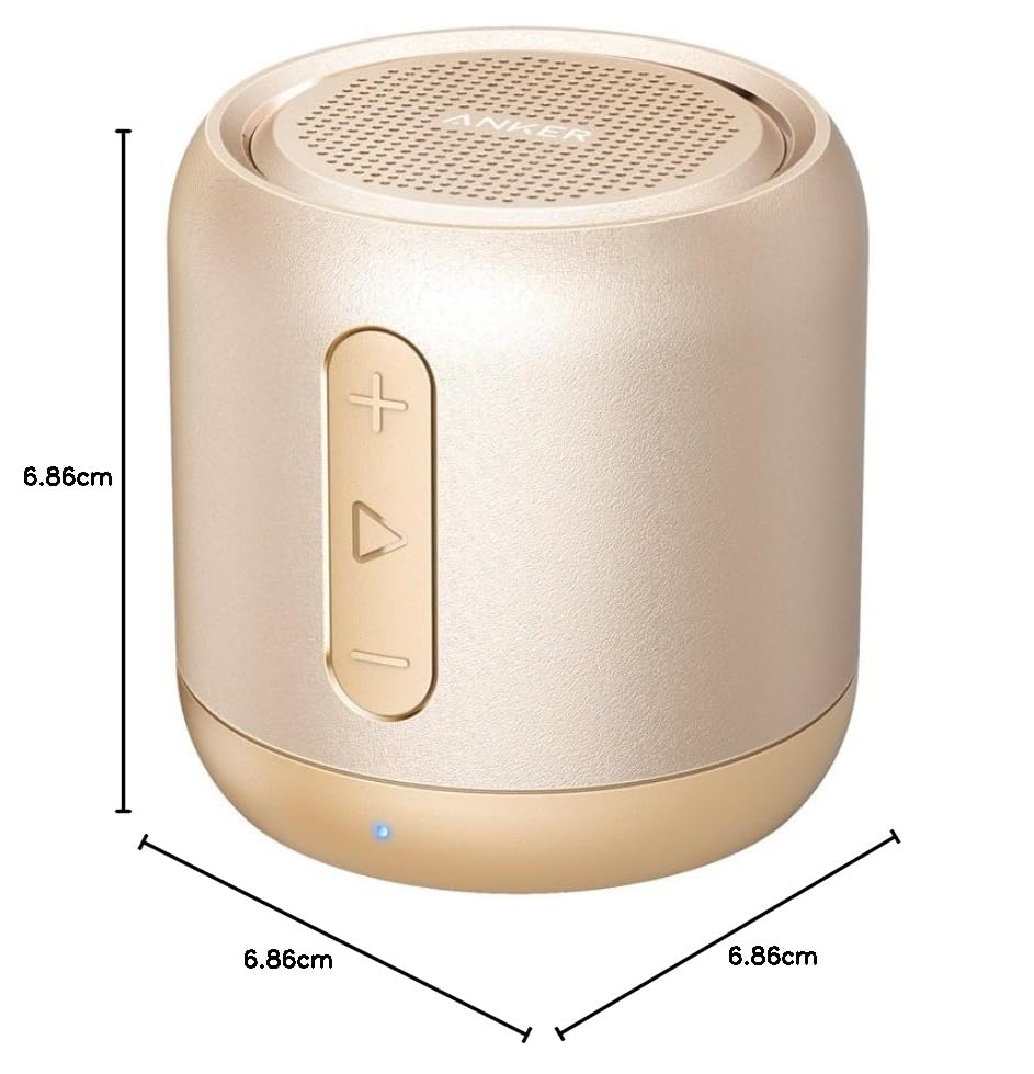 ELB Musikbox Anker Soundcore mini Bluetooth Lautsprecher mit 15 Stunden Spielzeit, Fantastischer Sound, 20 Meter Bluetooth Reichweite, FM Radio und intensiver Bass(Schwarz)