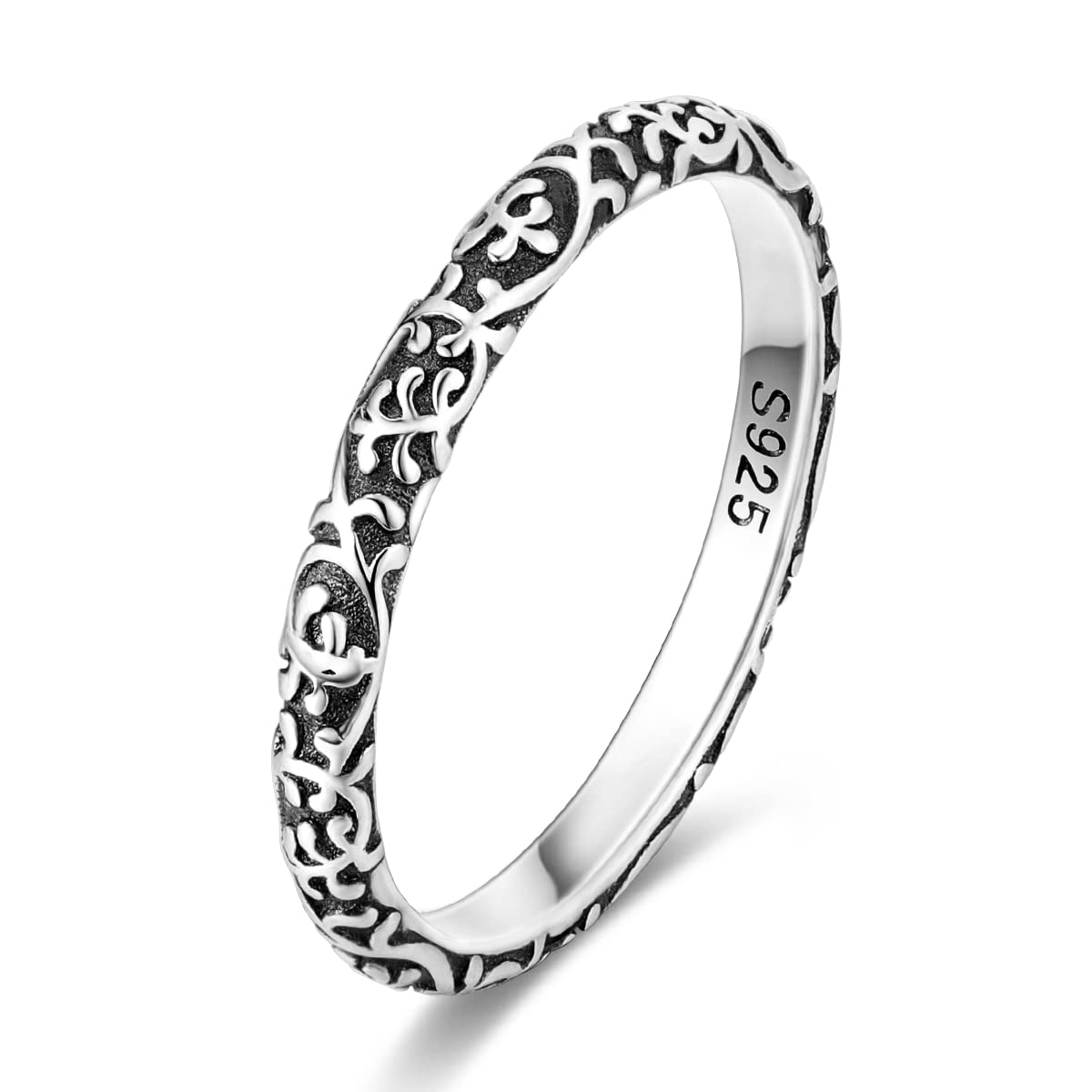 NARMO 925 Sterling Silber Frauen Ringe Mond Stern Ring Evil Eye Ring Bunte Cubic Zirkonia Ring Stapelbare Vintage Ringe Statement Ringe für Frauen Größe 52-60mm