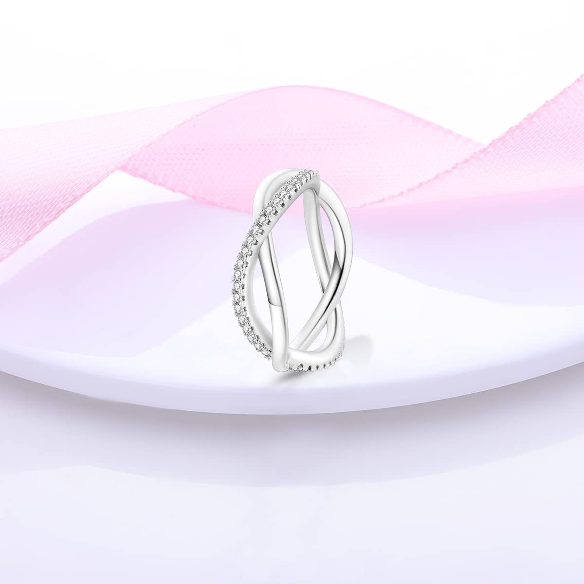 NARMO 925 Sterling Silber Frauen Ringe Mond Stern Ring Evil Eye Ring Bunte Cubic Zirkonia Ring Stapelbare Vintage Ringe Statement Ringe für Frauen Größe 52-60mm