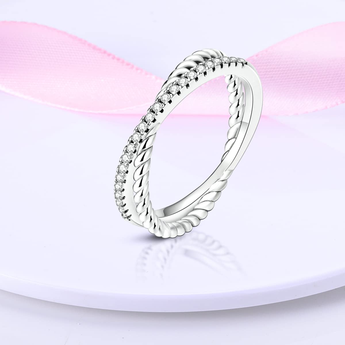 NARMO 925 Sterling Silber Frauen Ringe Mond Stern Ring Evil Eye Ring Bunte Cubic Zirkonia Ring Stapelbare Vintage Ringe Statement Ringe für Frauen Größe 52-60mm