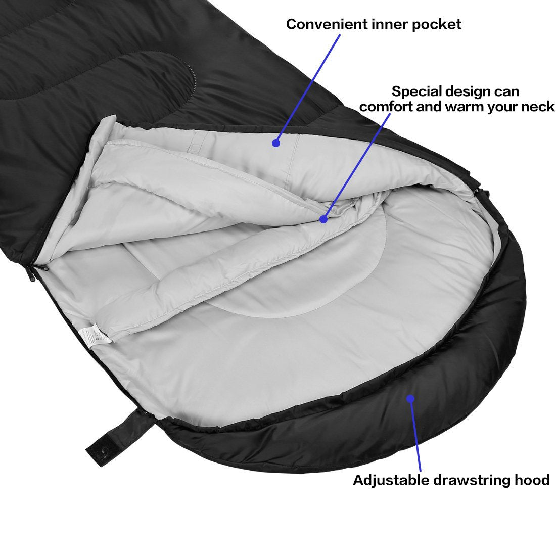 SOULOUT Schlafsack 3-4 Jahreszeiten - Wasserdichter Leichter Deckenschlafsack für Camping, Reisen und Outdoor-Aktivitäten -Ideal für Erwachsene und Kinder - 220 x 83 cm