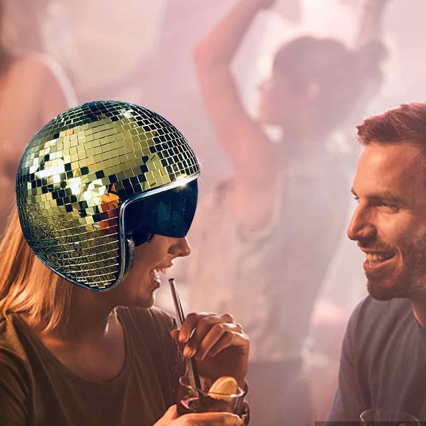 Discokugel Hüte - Diskokugel Helm | Glitzer Spiegel Glas Discokugel Hut Helm | DiscoDekor Helme | Disco Spiegel Glitzerball Helme | Disco Spiegel Hut | Glitzer Spiegel Glas Disco Ball Hut