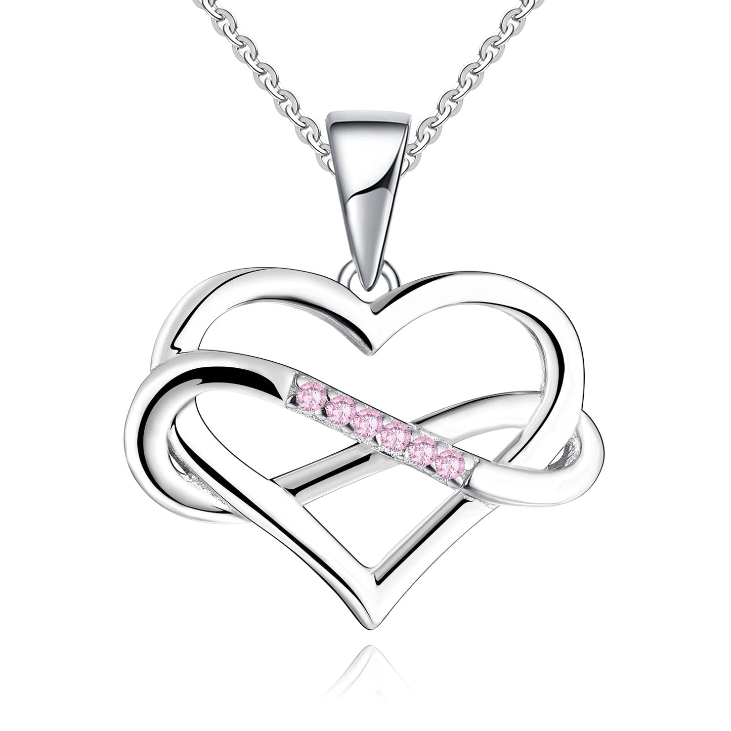 Edersee Herz WISDOM Damen Kette Unendliches Herz Silber 925,Halskette Anhänger mit 3A Zirkonia,Schmuck für Frauen