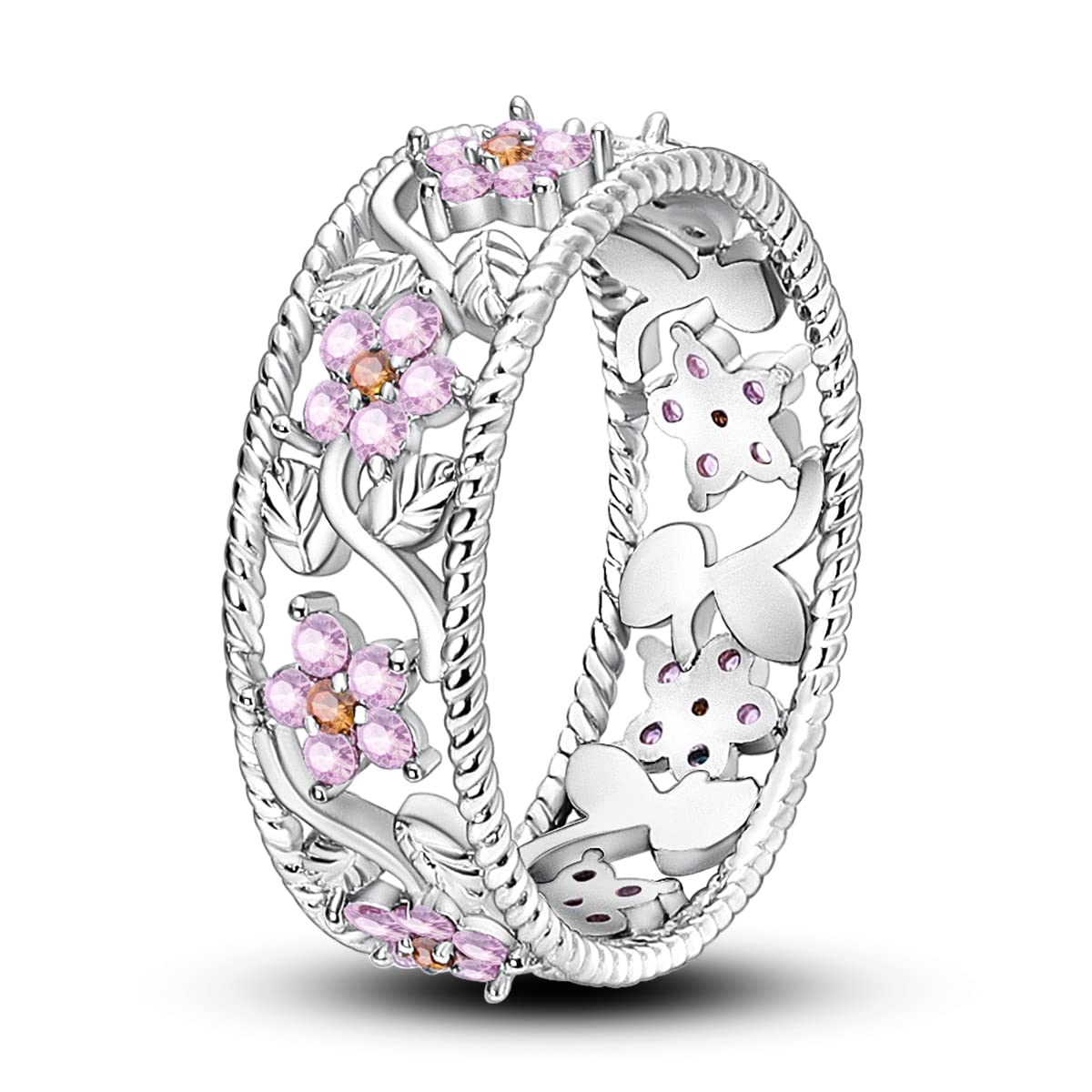 NARMO 925 Sterling Silber Frauen Ringe Mond Stern Ring Evil Eye Ring Bunte Cubic Zirkonia Ring Stapelbare Vintage Ringe Statement Ringe für Frauen Größe 52-60mm
