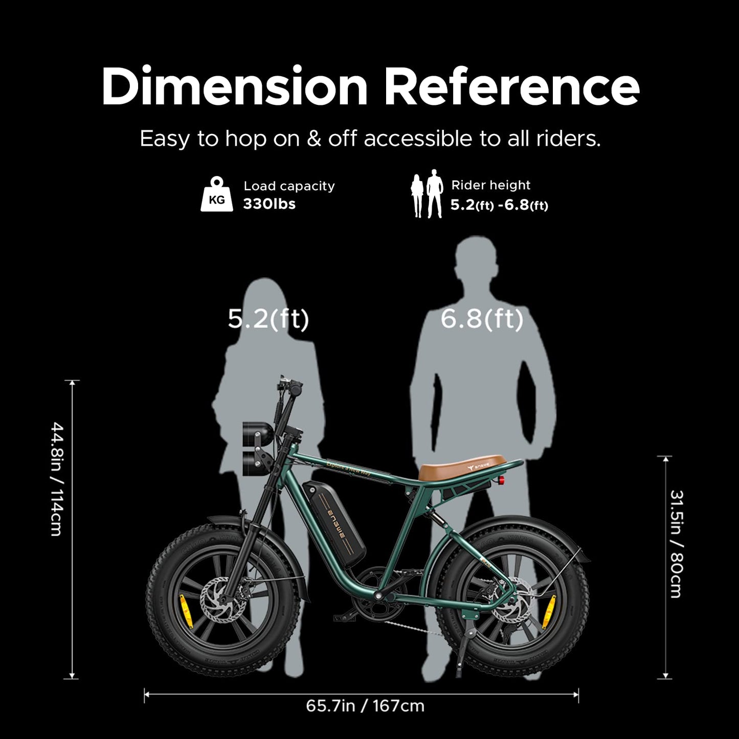 ELB Bigfoot ENGWE E Bike Herren Elektrofahrräder-Ebike mit einem Akku/ 2 Akkus, E-Bike 20 * 4.0 Zoll Fette Reifen, Ebike Herren bis zu 75km/150km/90km/170km, Elektrofahrrad 7-Gang, M20/M1