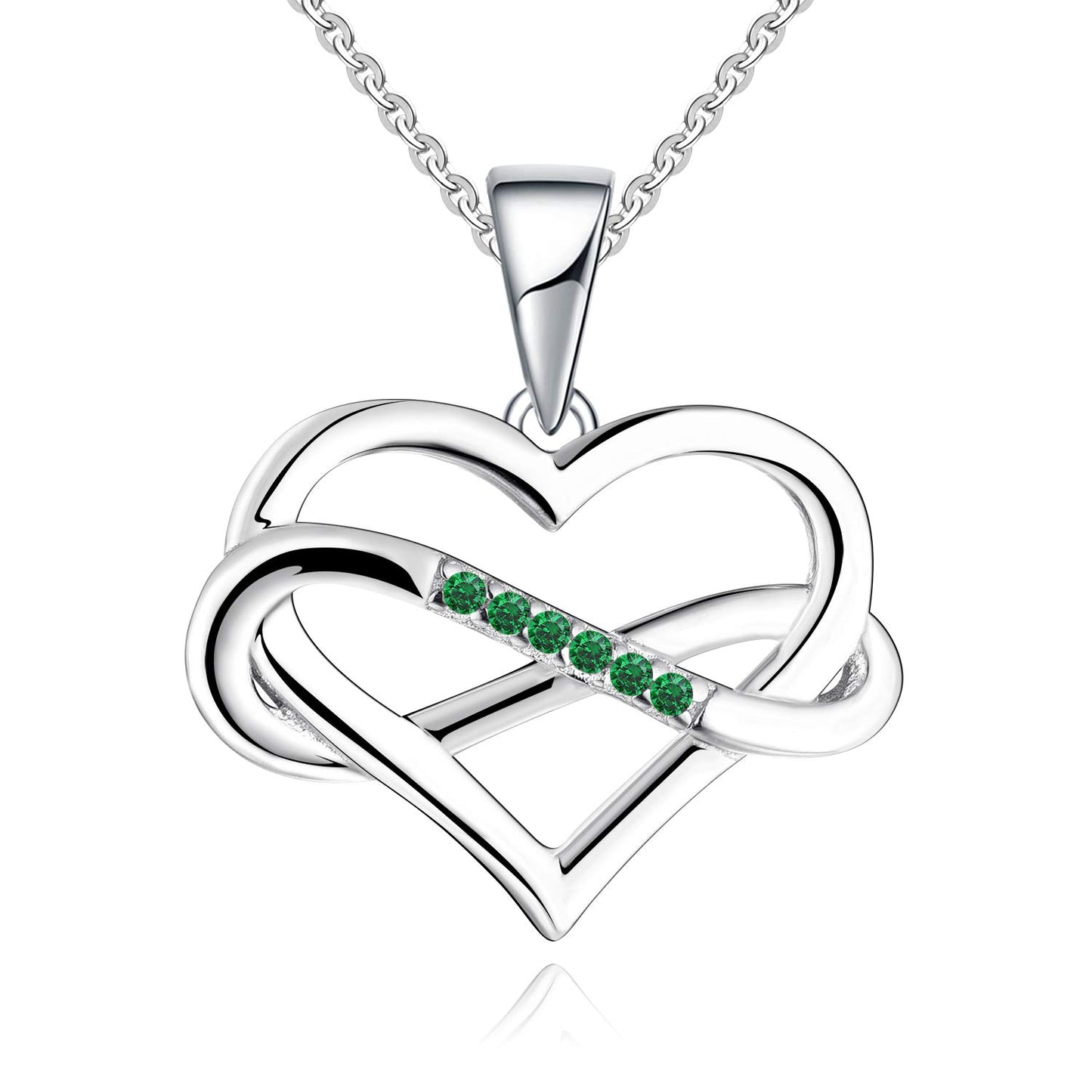 Edersee Herz WISDOM Damen Kette Unendliches Herz Silber 925,Halskette Anhänger mit 3A Zirkonia,Schmuck für Frauen