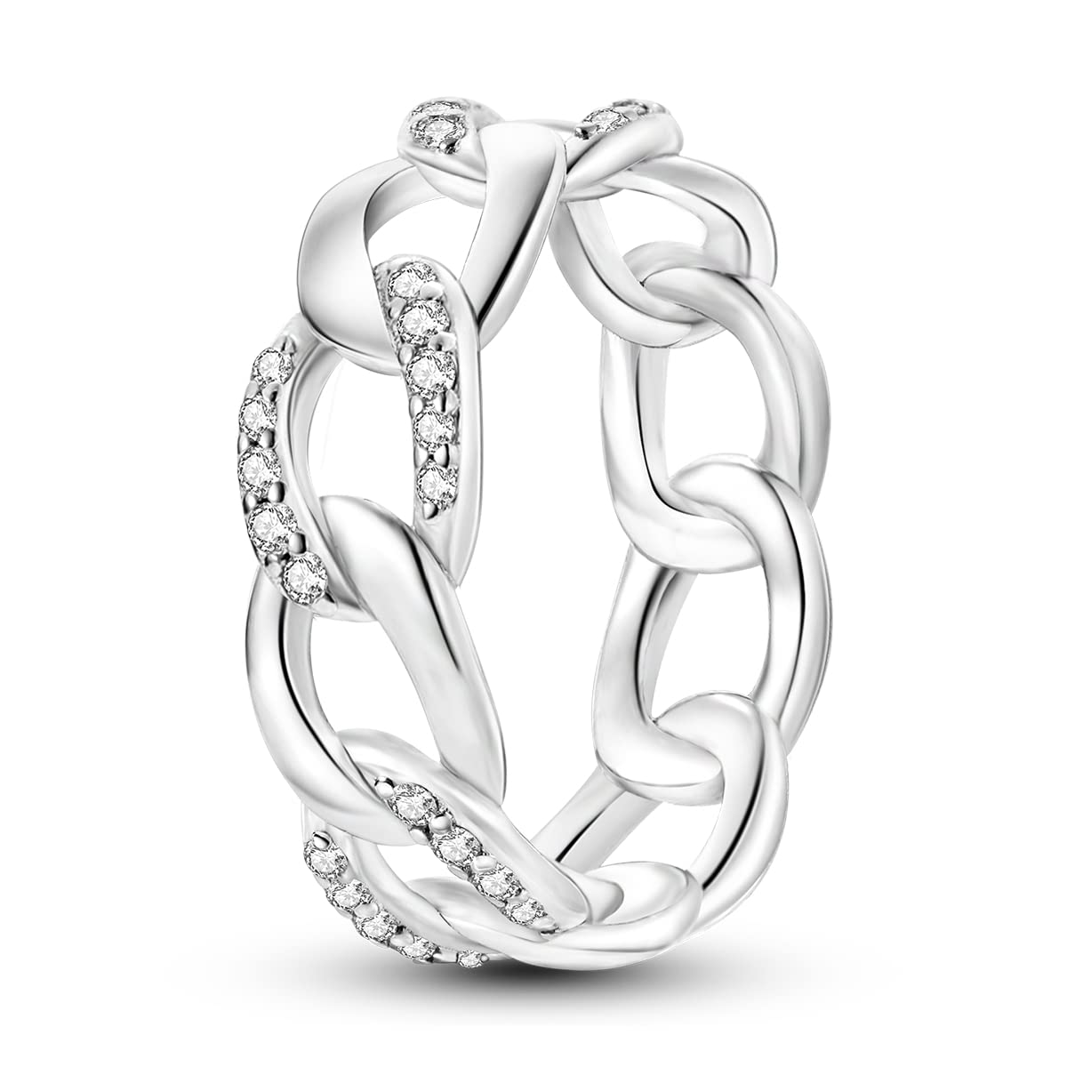 NARMO 925 Sterling Silber Frauen Ringe Mond Stern Ring Evil Eye Ring Bunte Cubic Zirkonia Ring Stapelbare Vintage Ringe Statement Ringe für Frauen Größe 52-60mm