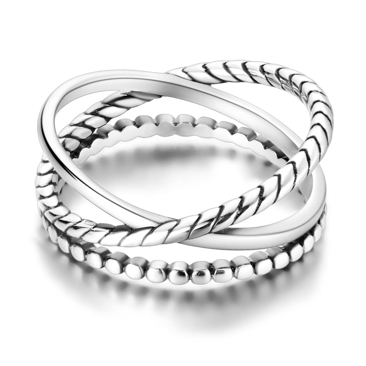 NARMO 925 Sterling Silber Frauen Ringe Mond Stern Ring Evil Eye Ring Bunte Cubic Zirkonia Ring Stapelbare Vintage Ringe Statement Ringe für Frauen Größe 52-60mm