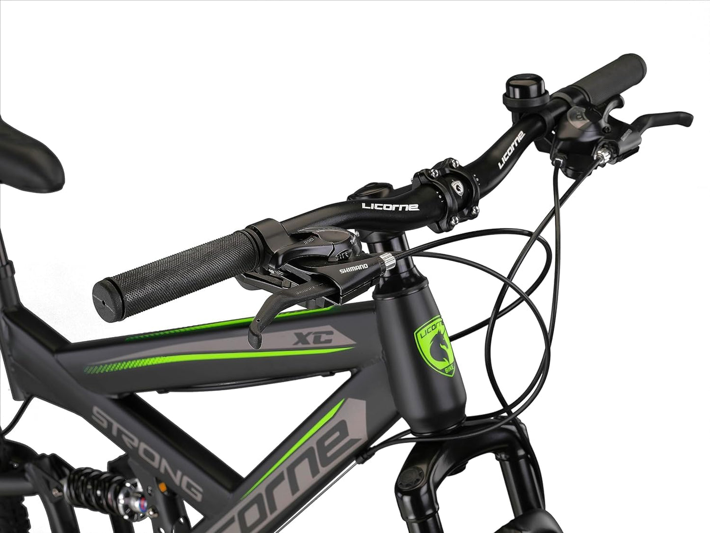 ELB daily Licorne Bike Strong 2D Premium Mountainbike in 26, 27.5 und 29 Zoll Fahrrad für Jungen Mädchen Damen und Herren Scheibenbremse vorne und hinten 21 Gang Schaltung Vollfederung
