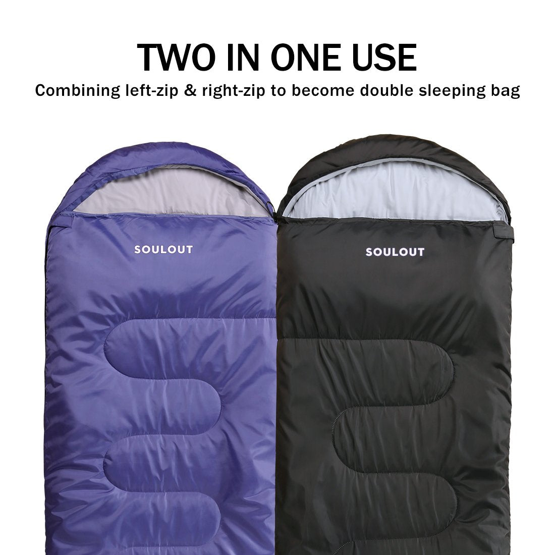 SOULOUT Schlafsack 3-4 Jahreszeiten - Wasserdichter Leichter Deckenschlafsack für Camping, Reisen und Outdoor-Aktivitäten -Ideal für Erwachsene und Kinder - 220 x 83 cm