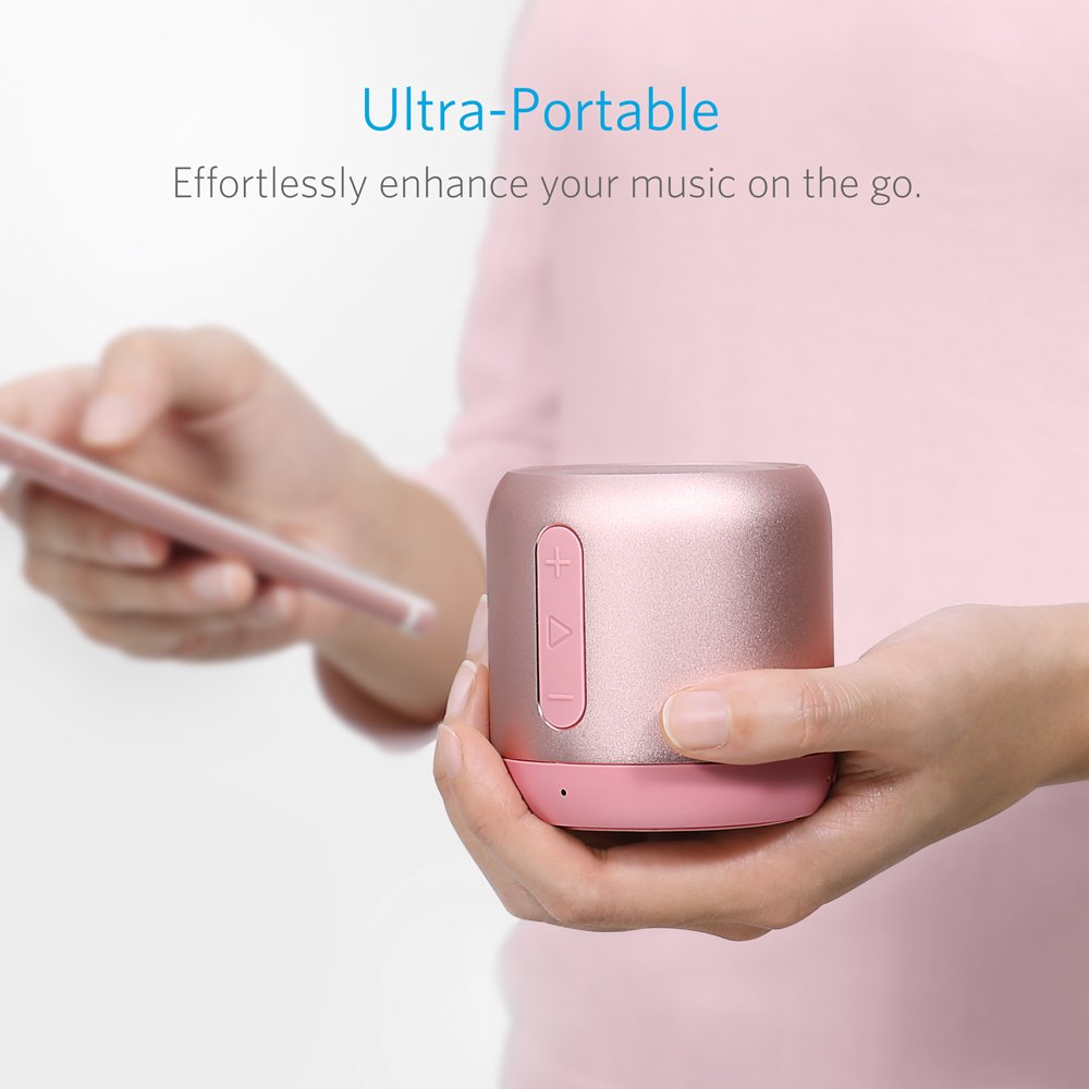 ELB Musikbox Anker Soundcore mini Bluetooth Lautsprecher mit 15 Stunden Spielzeit, Fantastischer Sound, 20 Meter Bluetooth Reichweite, FM Radio und intensiver Bass(Schwarz)