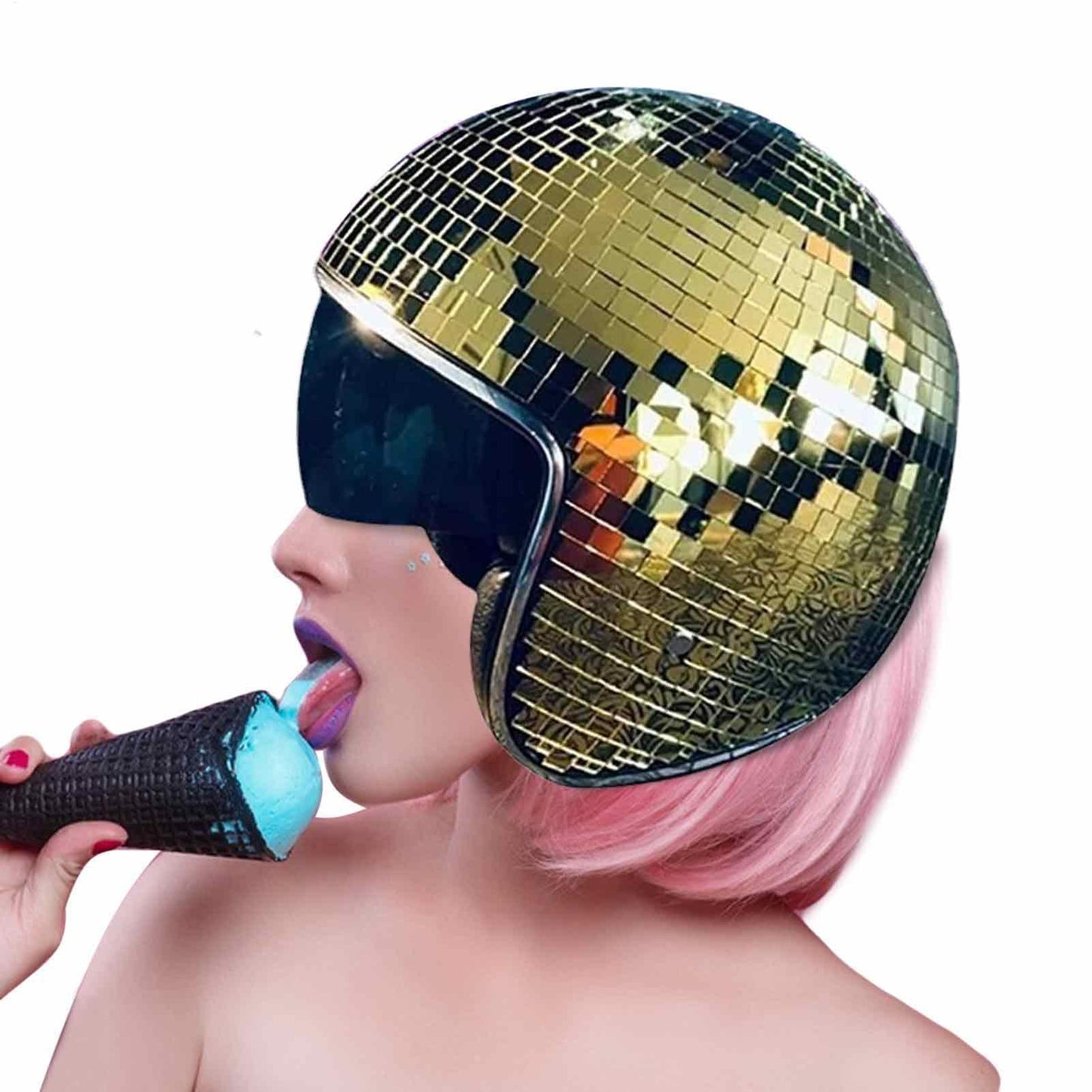 Discokugel Hüte - Diskokugel Helm | Glitzer Spiegel Glas Discokugel Hut Helm | DiscoDekor Helme | Disco Spiegel Glitzerball Helme | Disco Spiegel Hut | Glitzer Spiegel Glas Disco Ball Hut