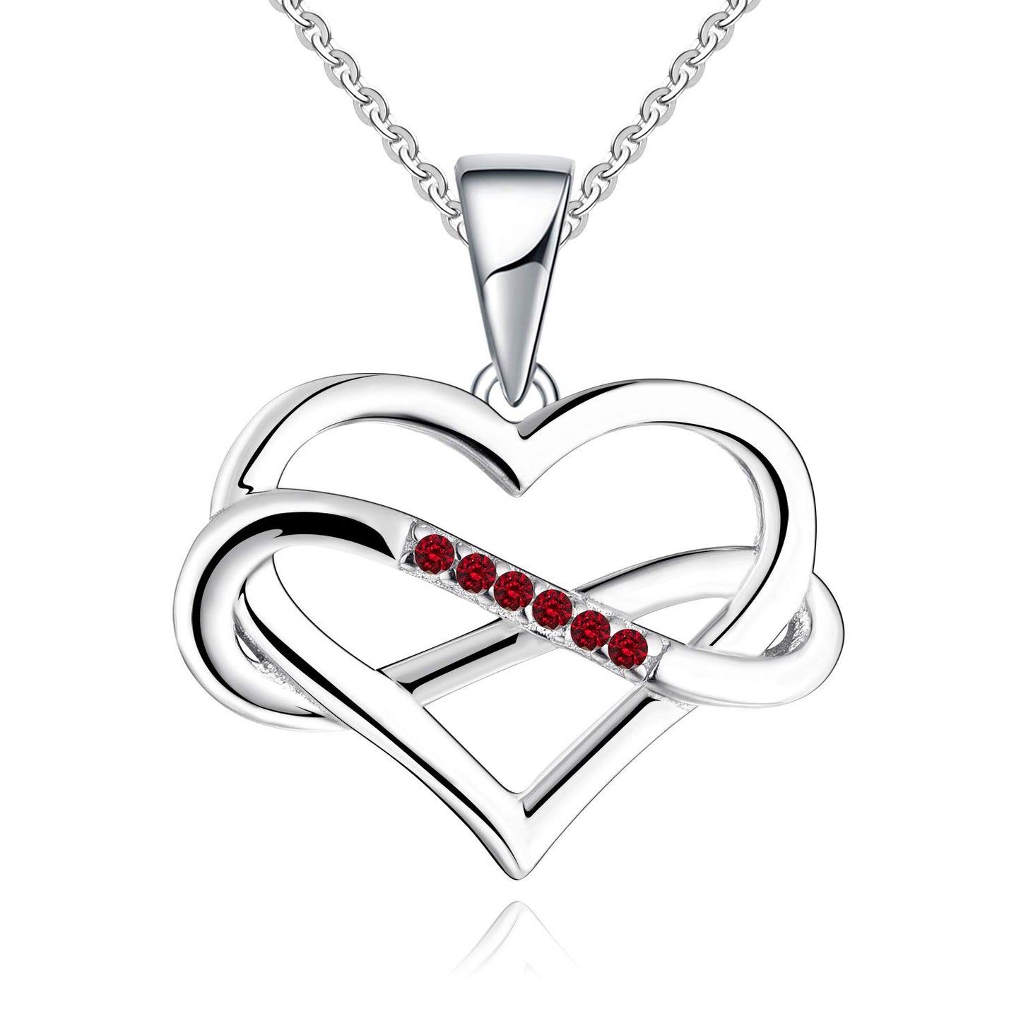 Edersee Herz WISDOM Damen Kette Unendliches Herz Silber 925,Halskette Anhänger mit 3A Zirkonia,Schmuck für Frauen