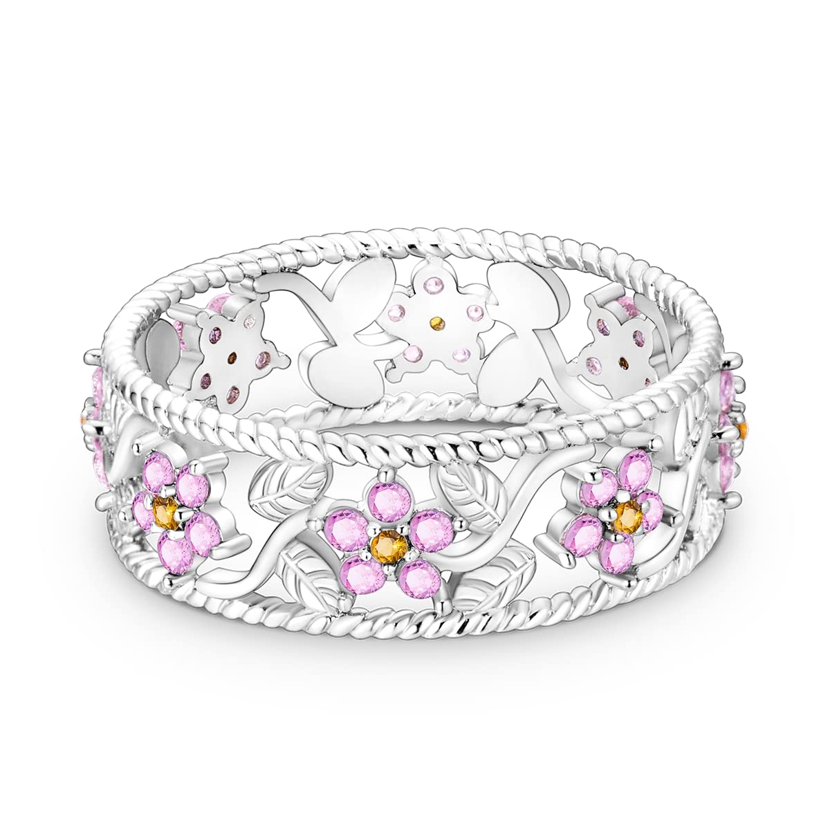 NARMO 925 Sterling Silber Frauen Ringe Mond Stern Ring Evil Eye Ring Bunte Cubic Zirkonia Ring Stapelbare Vintage Ringe Statement Ringe für Frauen Größe 52-60mm