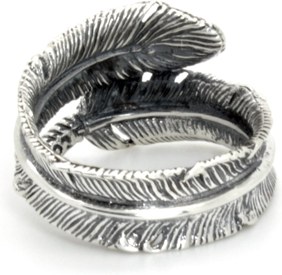 Serebra Jewelry Feder Ring 925 Sterling Silber Damen Indianerschmuck Größenverstellbar Antik