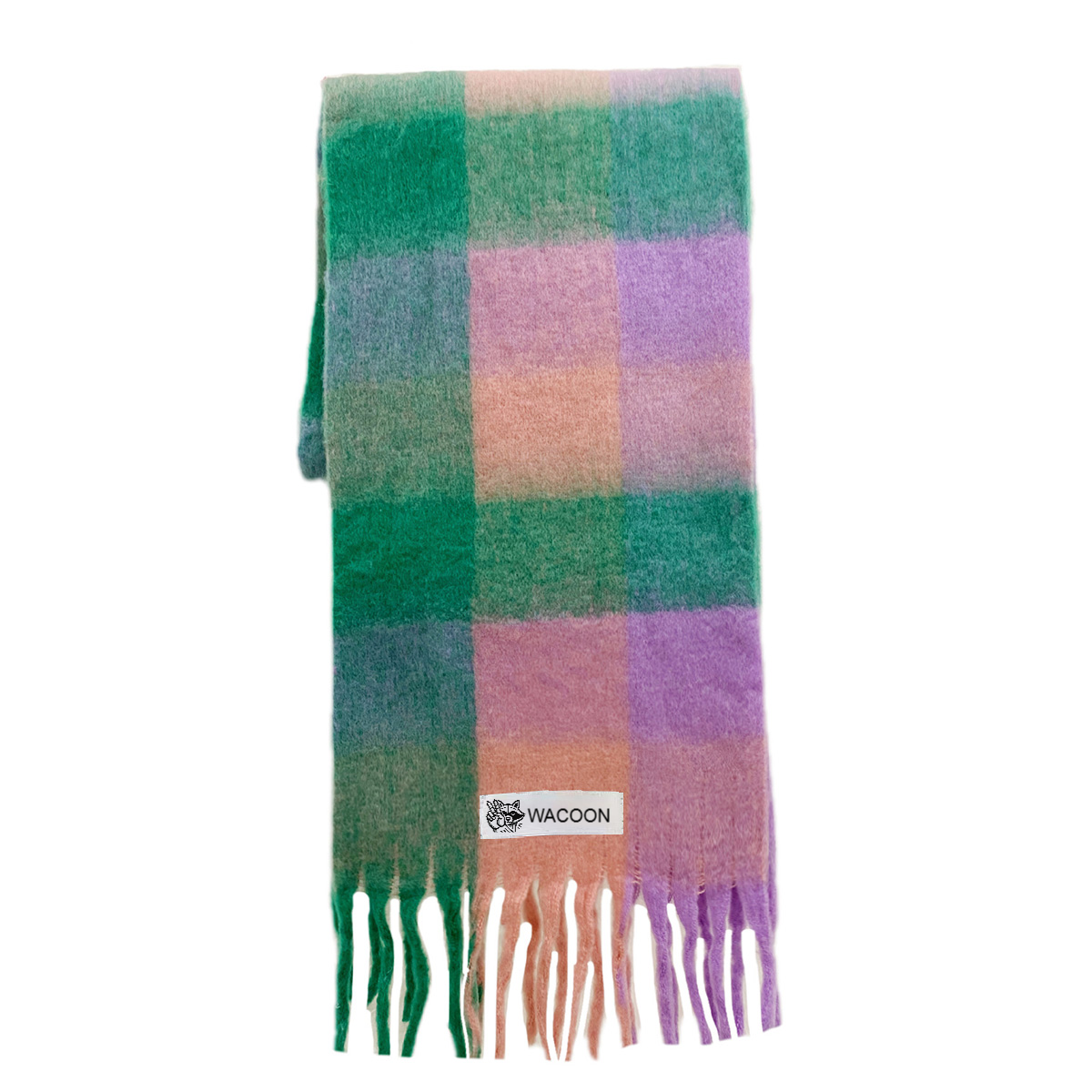 WACOON Schal bunt, lang Imitation Cashmere Tassel Rainbow Scarf