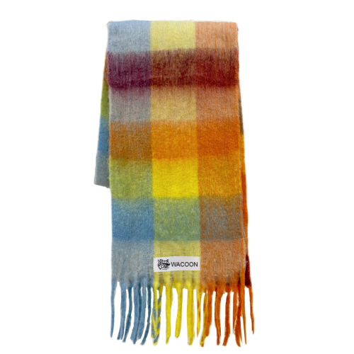 WACOON Schal bunt, lang Imitation Cashmere Tassel Rainbow Scarf