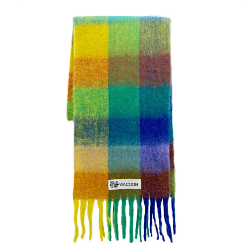 WACOON Schal bunt, lang Imitation Cashmere Tassel Rainbow Scarf