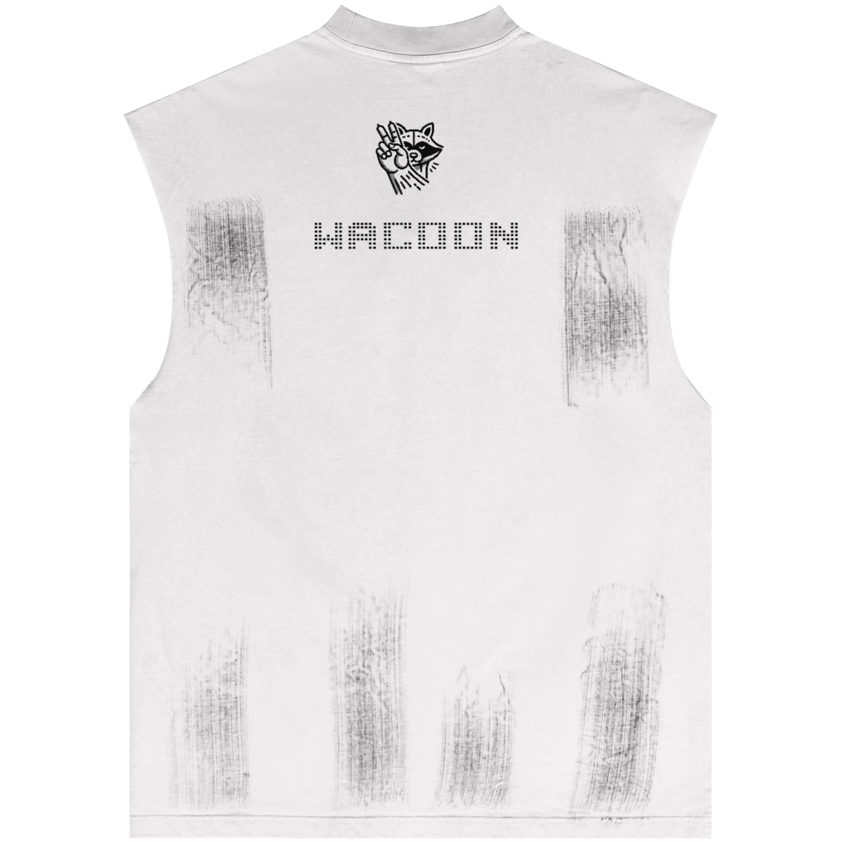 WACOON trashy Distressed High Street Round Neck Sleeveless Tank Top(310GSM)