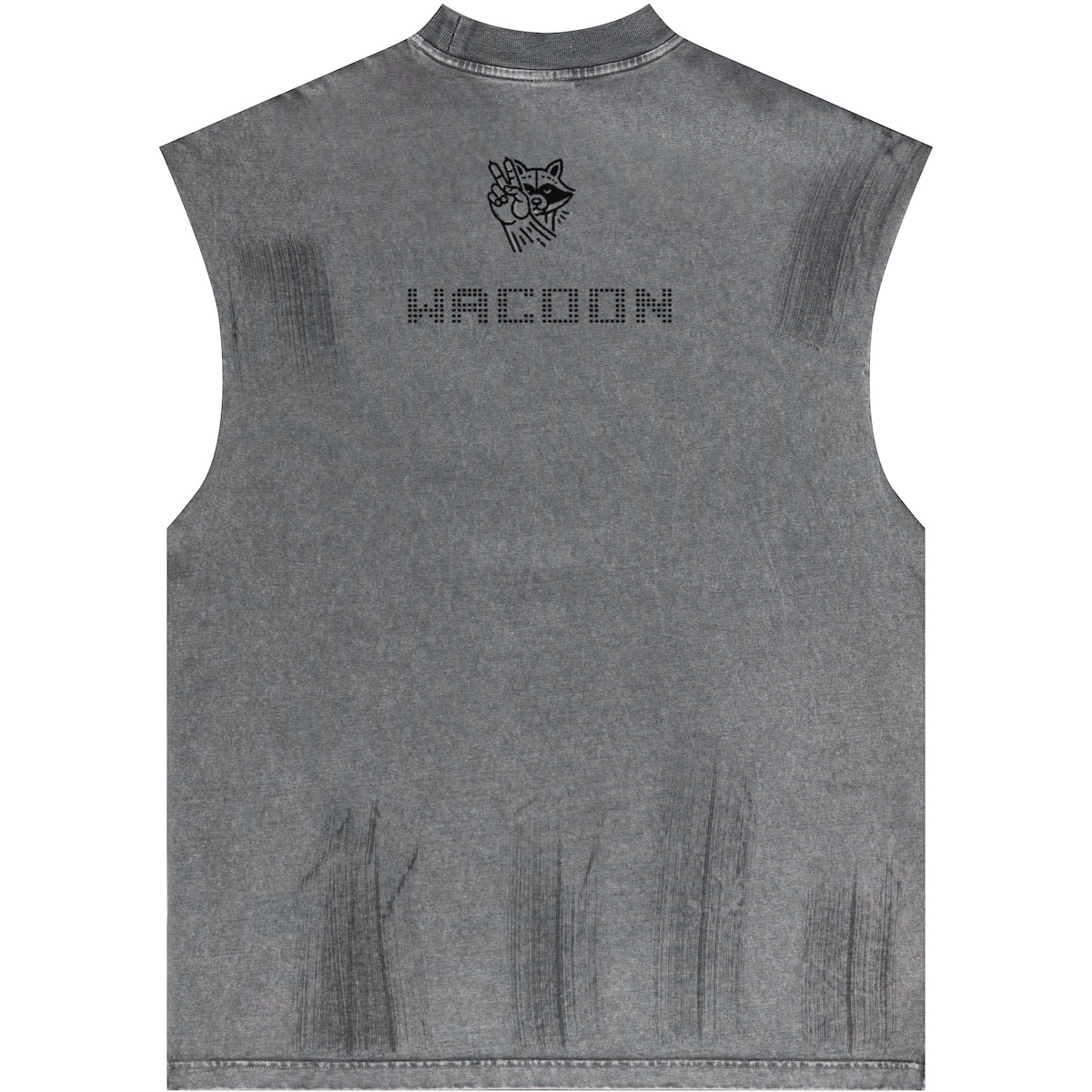 WACOON trashy Distressed High Street Round Neck Sleeveless Tank Top(310GSM)