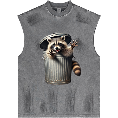 WACOON trashy Distressed High Street Round Neck Sleeveless Tank Top(310GSM)