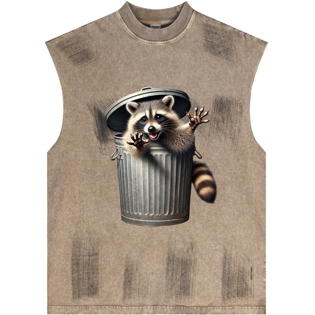 WACOON trashy Distressed High Street Round Neck Sleeveless Tank Top(310GSM)