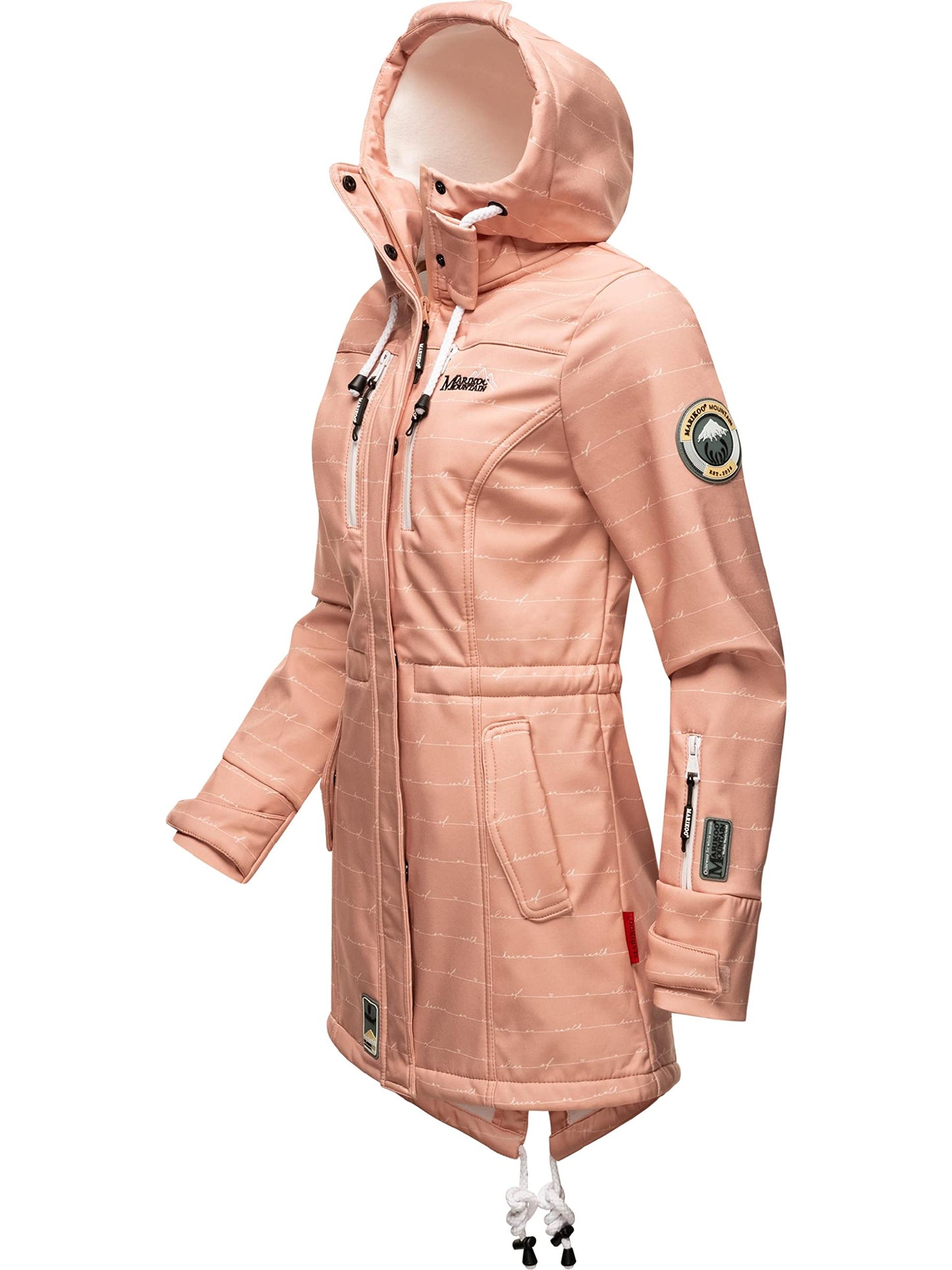 MARIKOO Damen Übergangsjacke Softshellmantel wasserdicht atmungsaktiv mit Kapuze Zimtzicke XS-3XL
