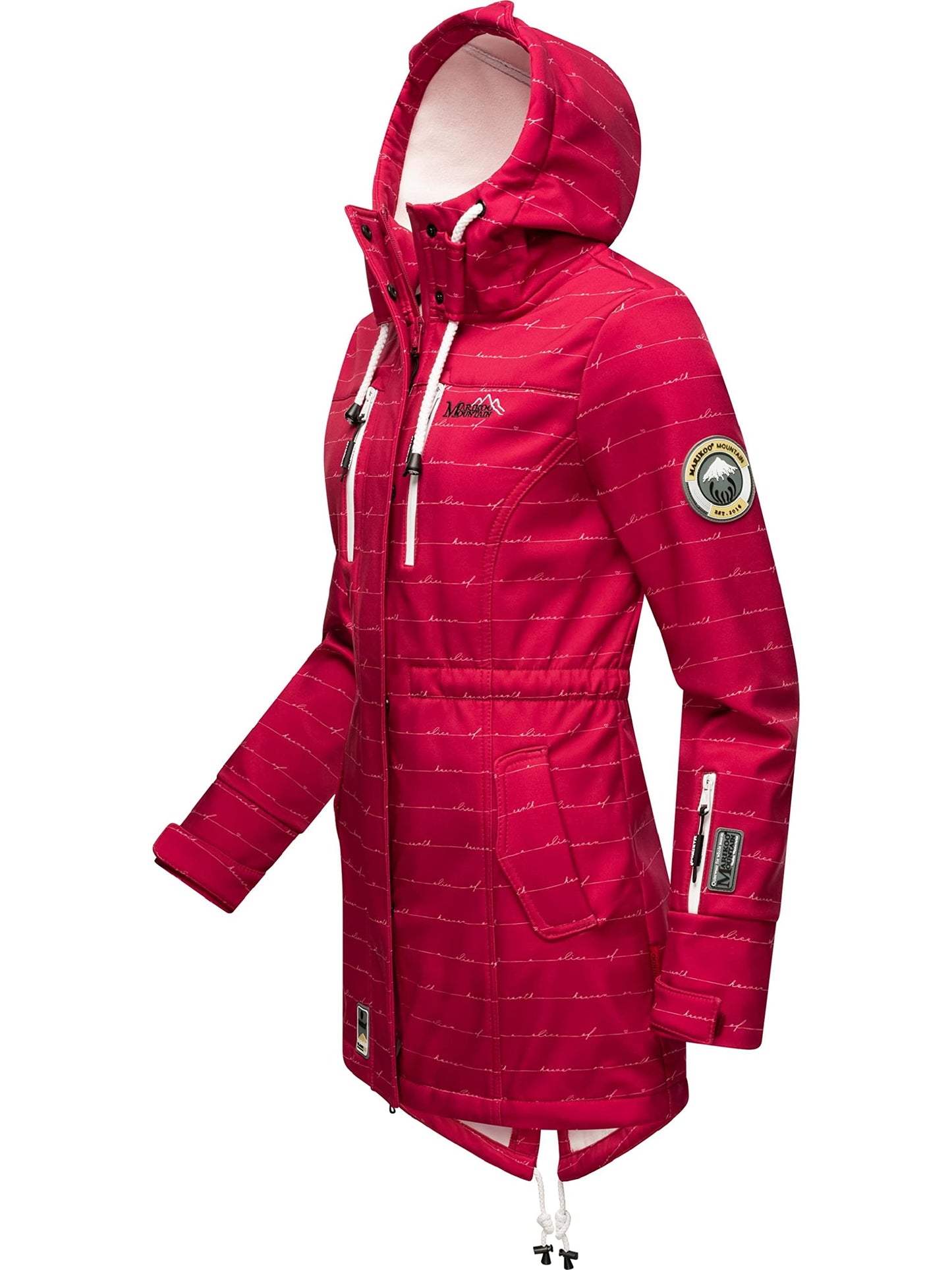 MARIKOO Damen Übergangsjacke Softshellmantel wasserdicht atmungsaktiv mit Kapuze Zimtzicke XS-3XL