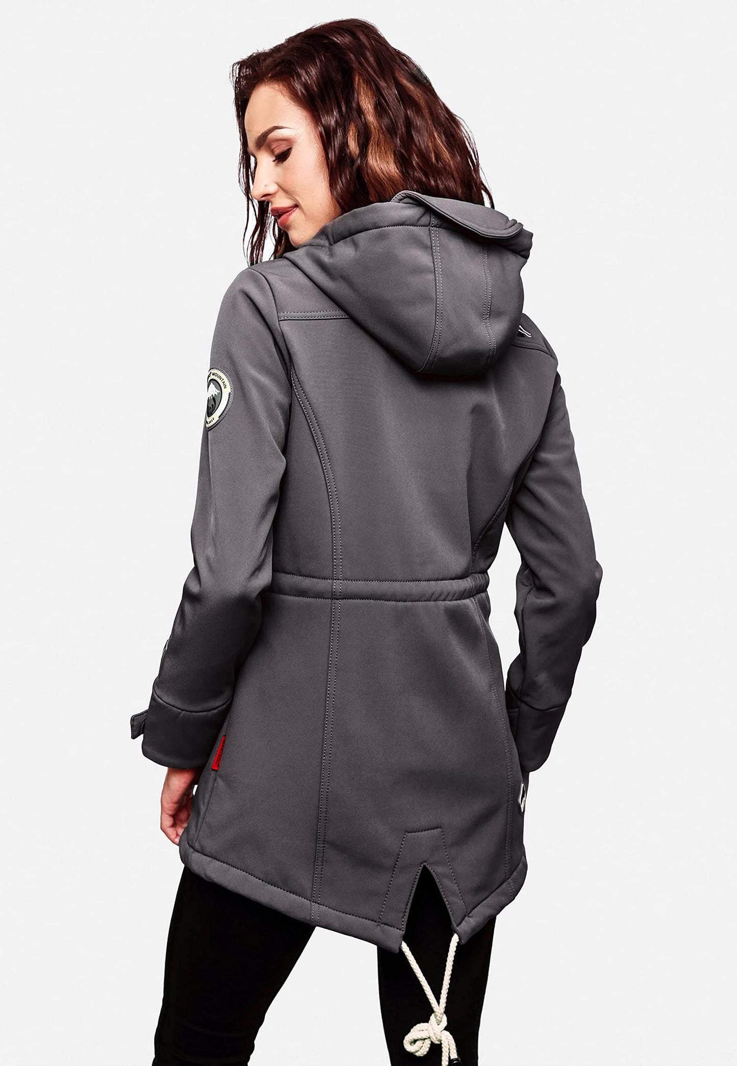 MARIKOO Damen Übergangsjacke Softshellmantel wasserdicht atmungsaktiv mit Kapuze Zimtzicke XS-3XL