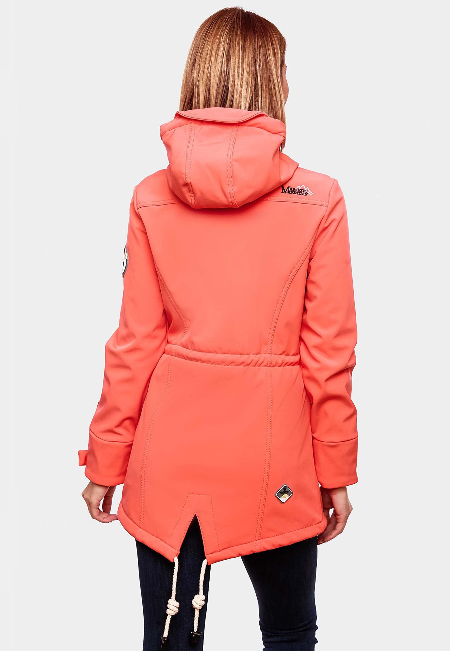 MARIKOO Damen Übergangsjacke Softshellmantel wasserdicht atmungsaktiv mit Kapuze Zimtzicke XS-3XL