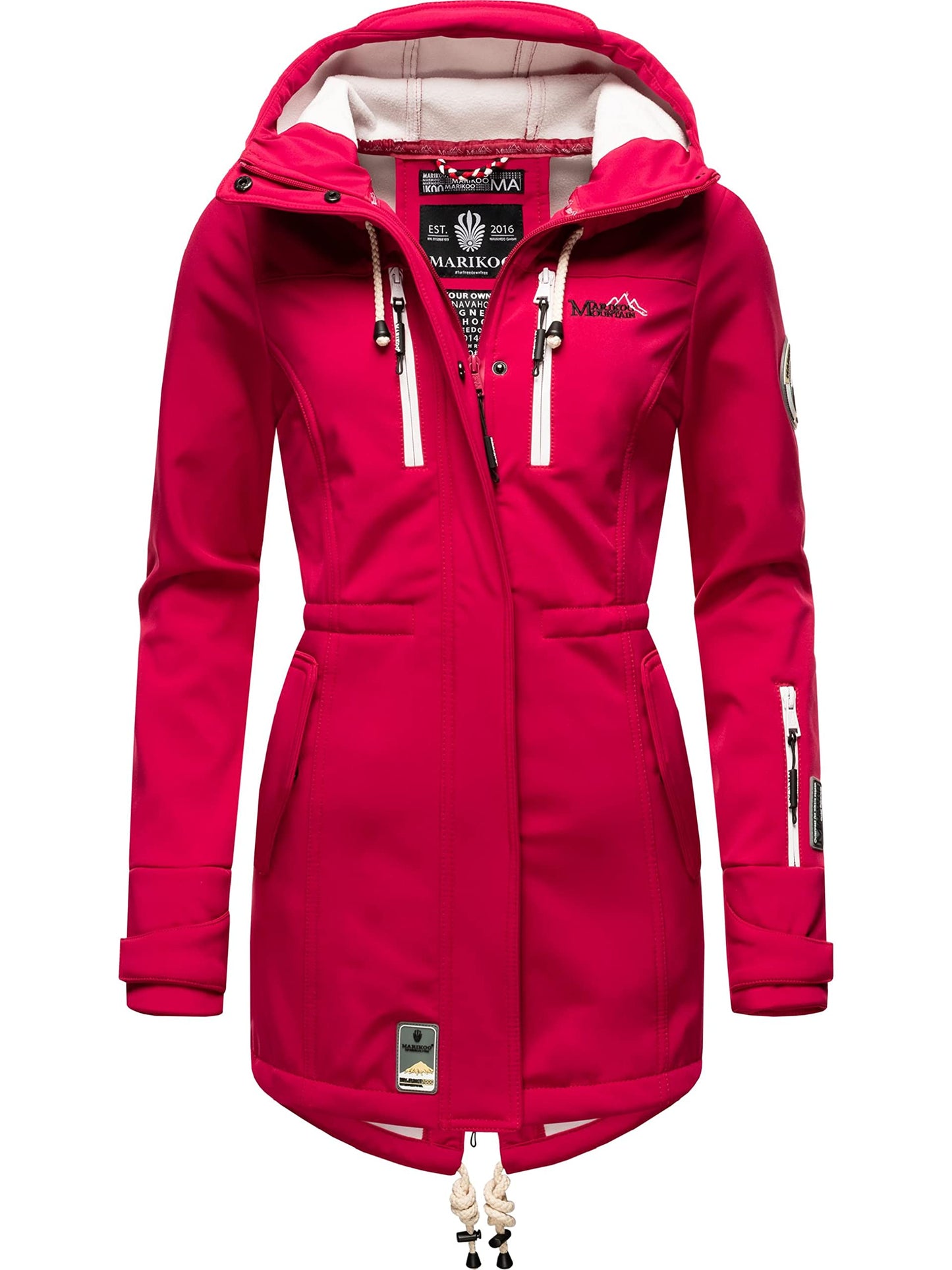 MARIKOO Damen Übergangsjacke Softshellmantel wasserdicht atmungsaktiv mit Kapuze Zimtzicke XS-3XL